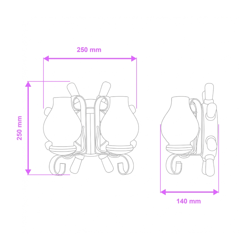 Brilagi - Nástenné svietidlo TIMONA 2xE14/40W/230V buk/orech