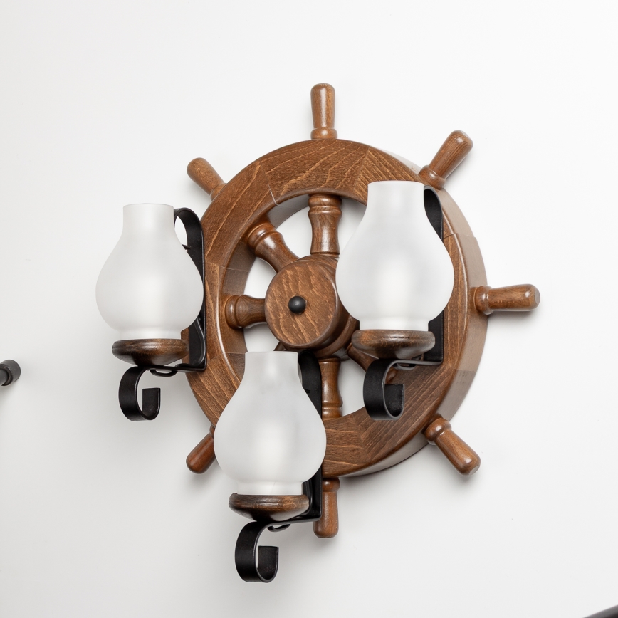 Brilagi - Nástenné svietidlo TIMONA 3xE14/40W/230V buk/orech