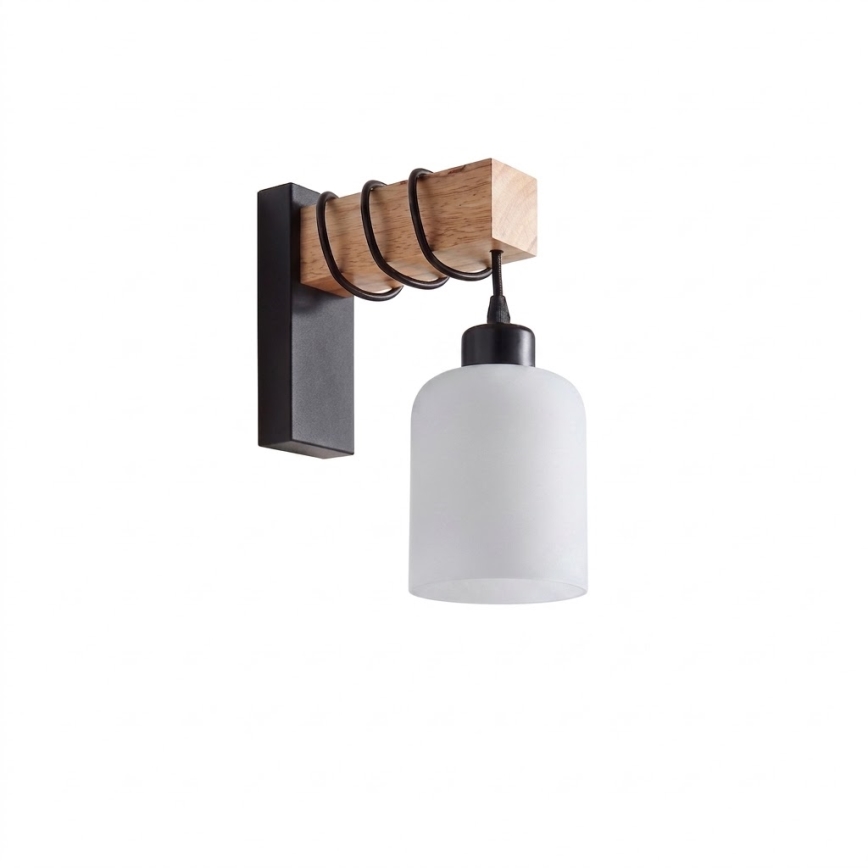 BRILAGI - Nástenné svietidlo WOOD GLASS 1xE27/60W/230V borovica/čierna/biela