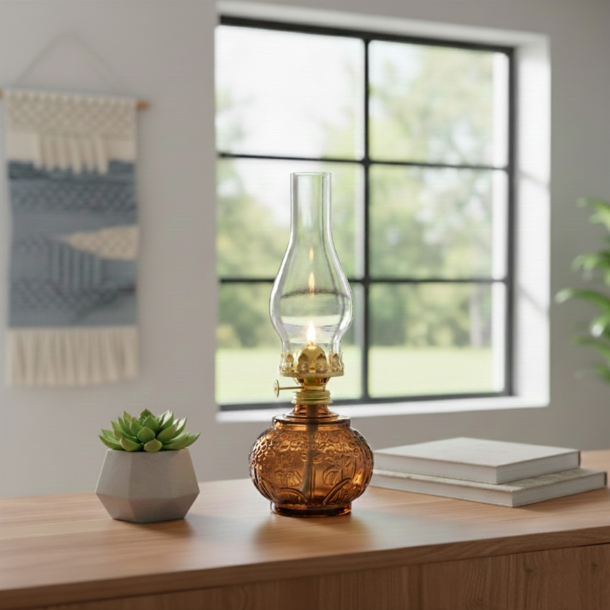 Brilagi - oranžová petrolejová lampa MERLIN