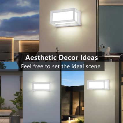 Brilagi - LED vonkajšie nástenné svietidlo so senzorom PARKER LED/12W/230V biele IP44