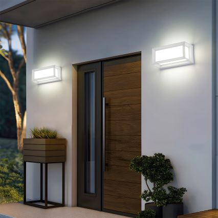 Brilagi - LED vonkajšie nástenné svietidlo so senzorom PARKER LED/12W/230V biele IP44