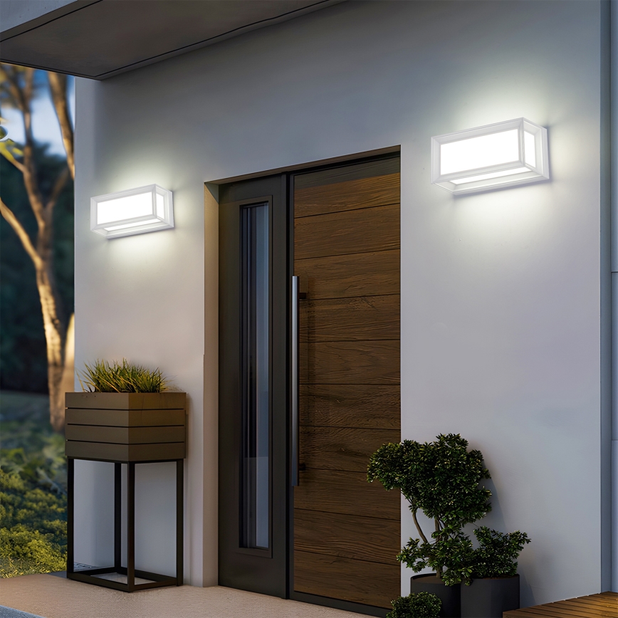 Brilagi - LED vonkajšie nástenné svietidlo so senzorom PARKER LED/12W/230V biele IP44