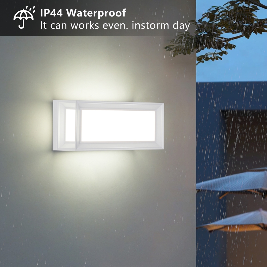 Brilagi - LED vonkajšie nástenné svietidlo so senzorom PARKER LED/12W/230V biele IP44