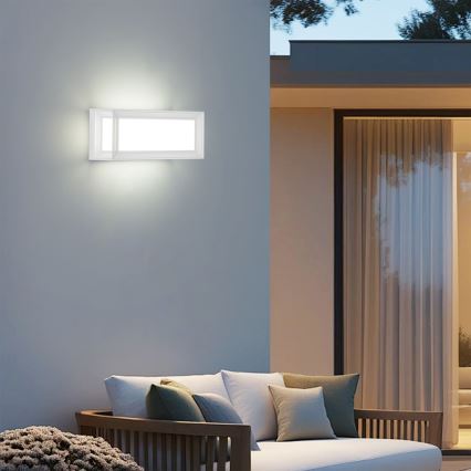 Brilagi - LED vonkajšie nástenné svietidlo so senzorom PARKER LED/12W/230V biele IP44