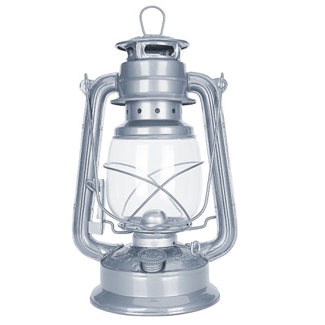Brilagi - Petrolejová lampa LANTERN 28 cm strieborná
