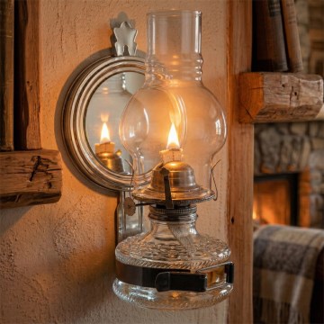 Brilagi - Petrolejová lampa MERLIN čierny chróm