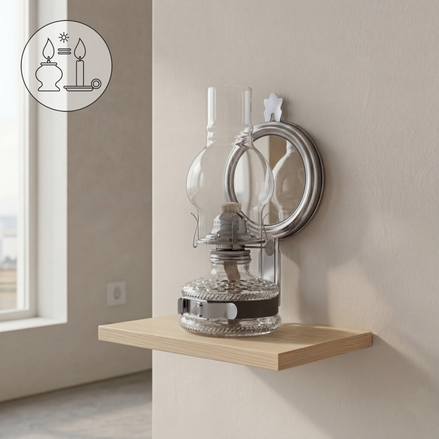 Brilagi - Petrolejová lampa MERLIN čierny chróm