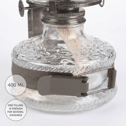 Brilagi - Petrolejová lampa MERLIN čierny chróm