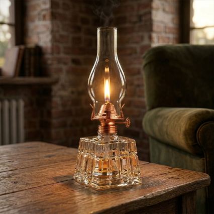 Brilagi - Petrolejová lampa MERLIN číra/bronzová/patina