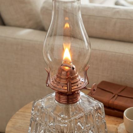 Brilagi - Petrolejová lampa MERLIN číra/bronzová/patina
