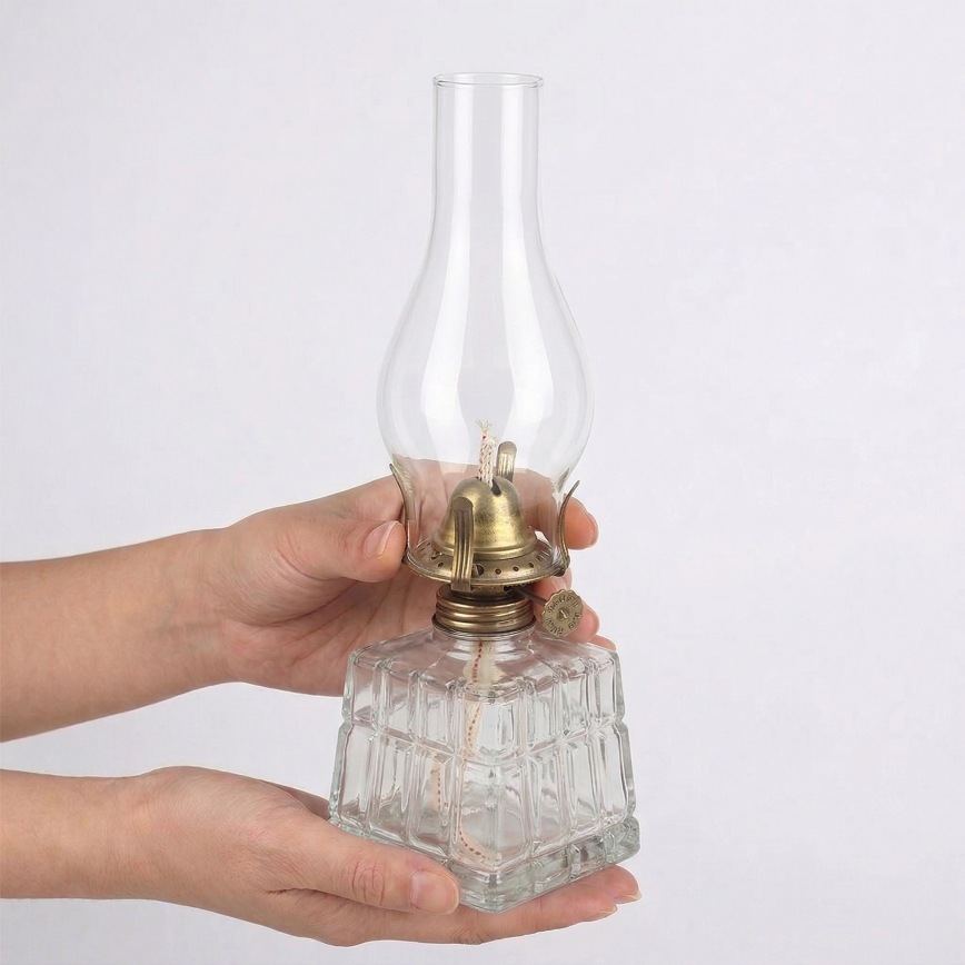 Brilagi - Petrolejová lampa MERLIN číra/zlatá/patina