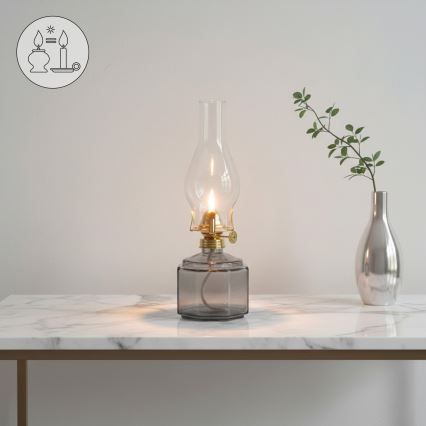 Brilagi - Petrolejová lampa MERLIN dymová/šedá