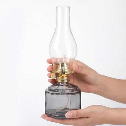Brilagi - Petrolejová lampa MERLIN dymová/šedá