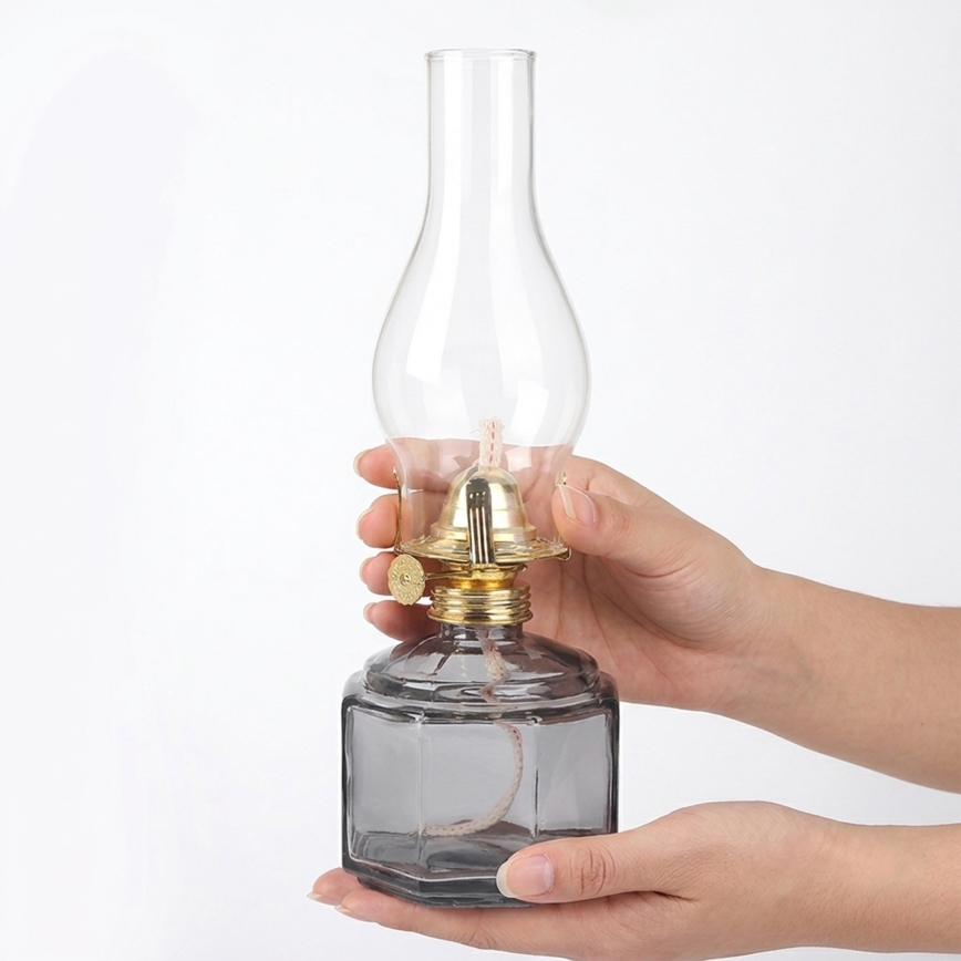 Brilagi - Petrolejová lampa MERLIN dymová/šedá