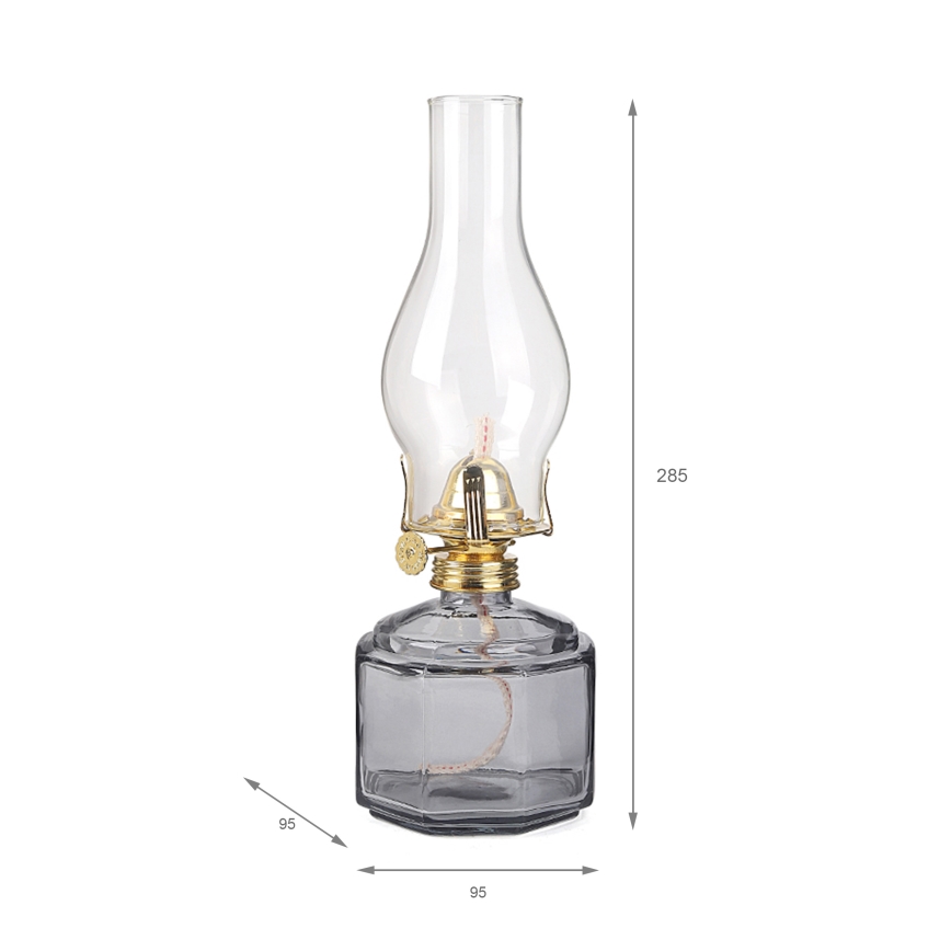 Brilagi - Petrolejová lampa MERLIN dymová/šedá