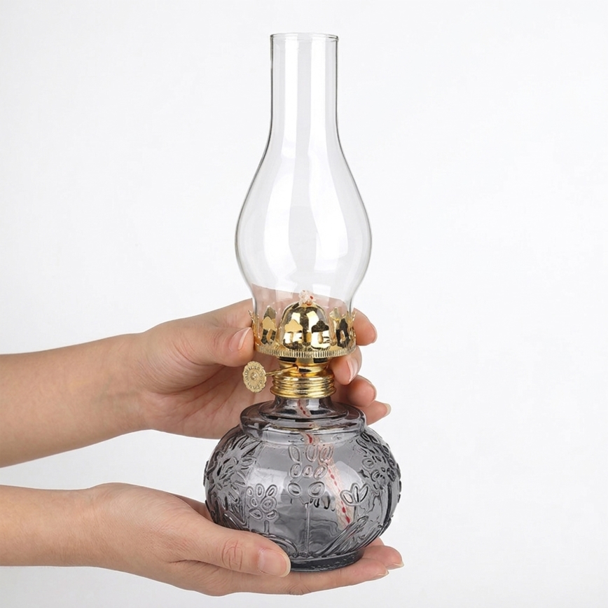 Brilagi - Petrolejová lampa MERLIN dymová/šedá