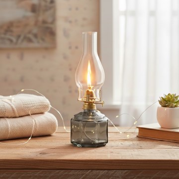 Brilagi - Petrolejová lampa MERLIN dymová/sivá