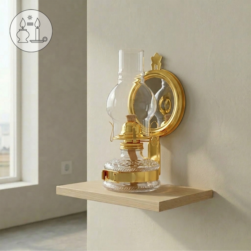 Brilagi - Petrolejová lampa MERLIN lesklá zlatá