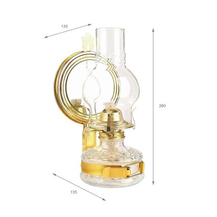 Brilagi - Petrolejová lampa MERLIN lesklá zlatá