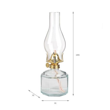 Brilagi - Petrolejová lampa MERLIN priehľadná