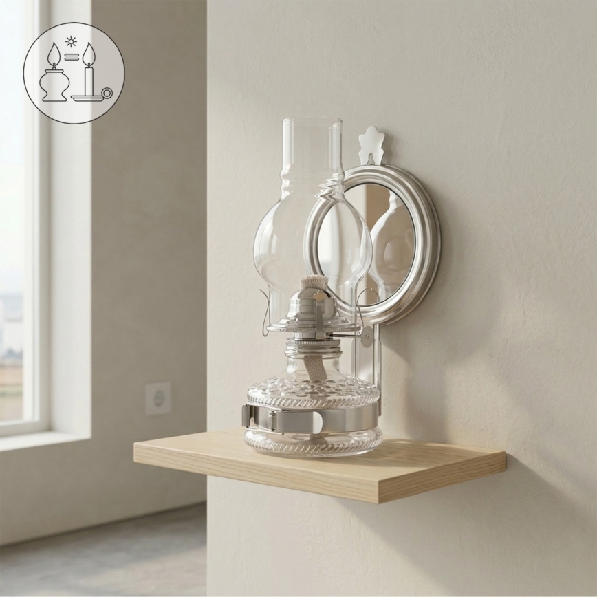 Brilagi - Petrolejová lampa MERLIN v lesklom chróme