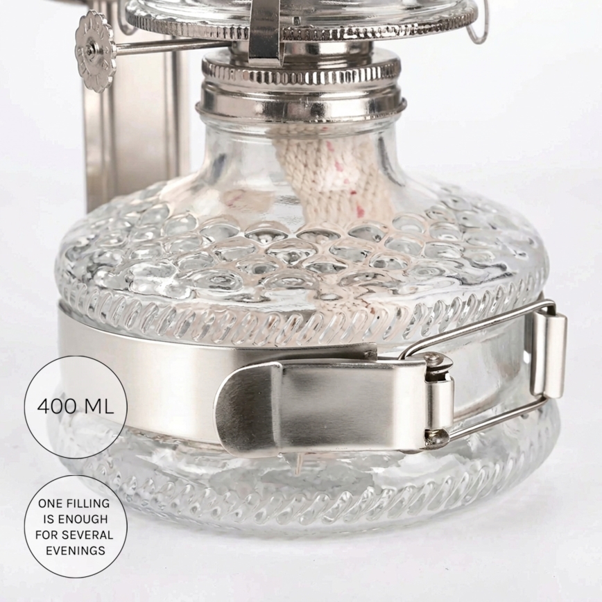 Brilagi - Petrolejová lampa MERLIN v lesklom chróme