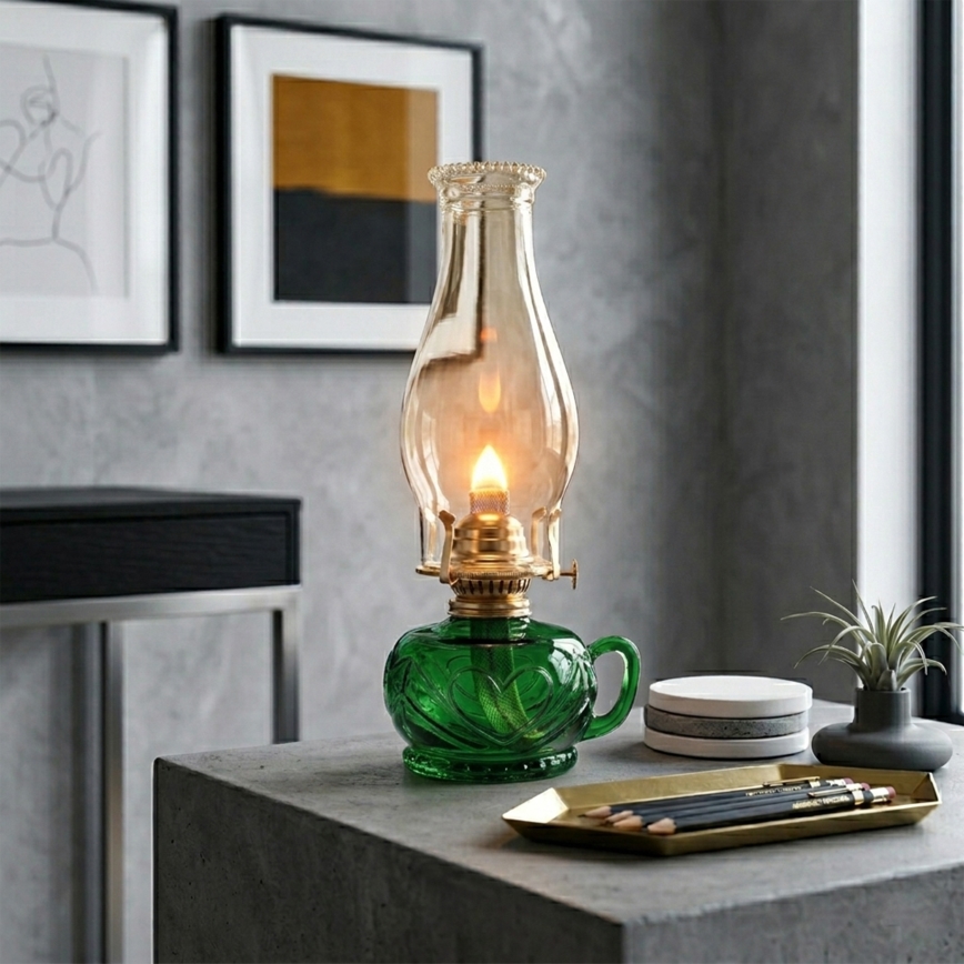 Brilagi - Petrolejová lampa MERLIN zelená