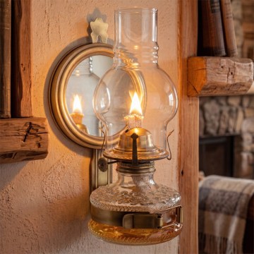 Brilagi - petrolejová lampa MERLIN, zlatá s patinou
