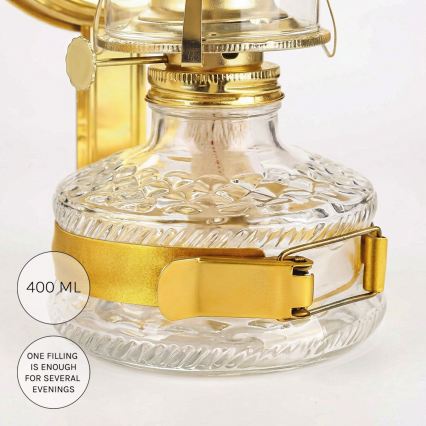 Brilagi - Petrolejová lampa s zrkadlom MERLIN lesklá zlatá