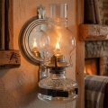 Brilagi - Petrolejová lampa so zrkadlom MERLIN čierny chróm