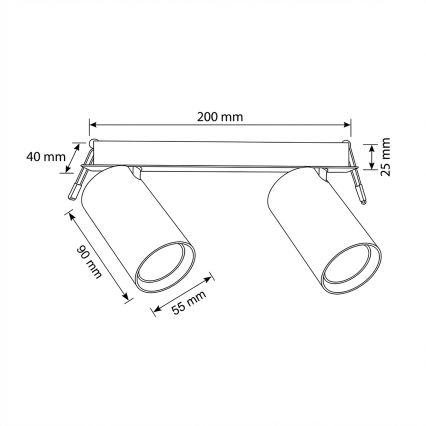 Brilagi - Podhľadové svietidlo SELE 2xGU10/30W/230V čierne