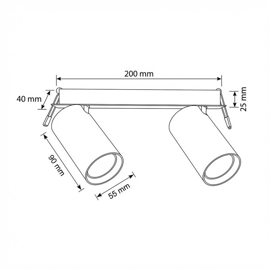 Brilagi - Podhľadové svietidlo SELE 2xGU10/30W/230V čierne