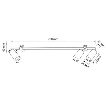 Brilagi - Podhľadové svietidlo SELE 3xGU10/30W/230V biela