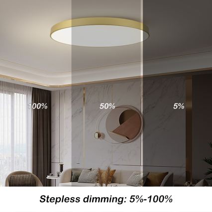 Brilagi - Stmievateľné LED stropné svietidlo POOL SMART LED/180W/230V 3000-6000K 120 cm zlaté Wi-Fi Tuya + diaľkové ovládanie