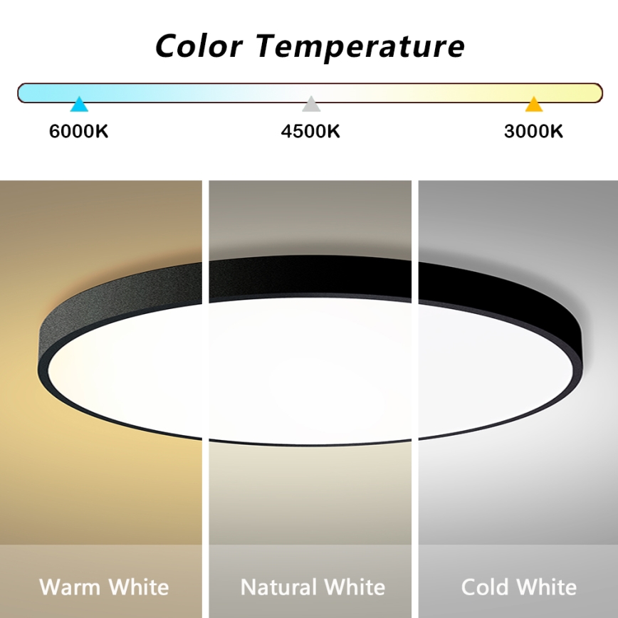 Brilagi - LED stmievateľné stropné svietidlo POOL SMART LED/128W/230V 3000-6000K priemer 100 cm Wi-Fi Tuya čierna + diaľkové ovládanie