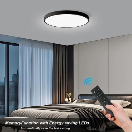 Brilagi - LED stmievateľné stropné svietidlo POOL SMART LED/128W/230V 3000-6000K priemer 100 cm Wi-Fi Tuya čierna + diaľkové ovládanie