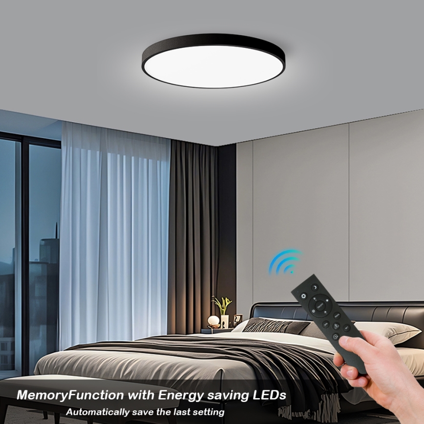 Brilagi - LED stmievateľné stropné svietidlo POOL SMART LED/128W/230V 3000-6000K priemer 100 cm Wi-Fi Tuya čierna + diaľkové ovládanie