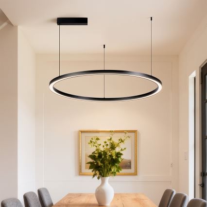 Brilagi - LED stmievateľný luster na lanku PORTOFINO LED/60W/230V 3000-6000K pr. 80 cm čierna + diaľkové ovládanie