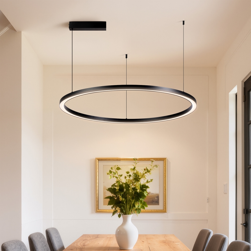 Brilagi - LED stmievateľný luster na lanku PORTOFINO LED/60W/230V 3000-6000K pr. 80 cm čierna + diaľkové ovládanie
