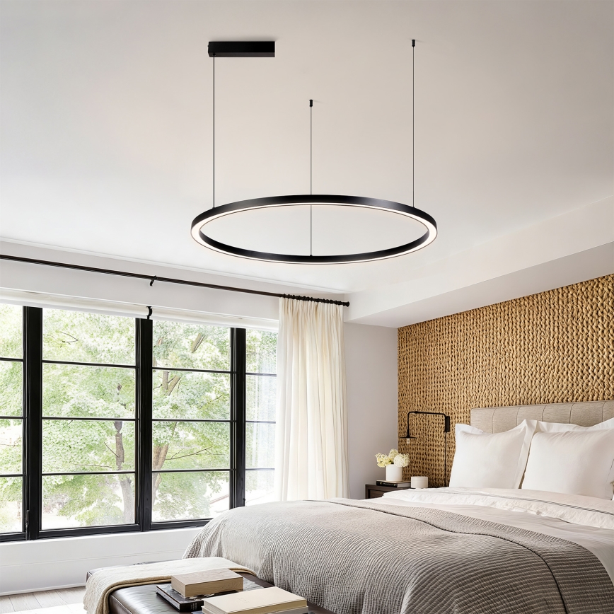 Brilagi - LED stmievateľný luster na lanku PORTOFINO LED/60W/230V 3000-6000K pr. 80 cm čierna + diaľkové ovládanie