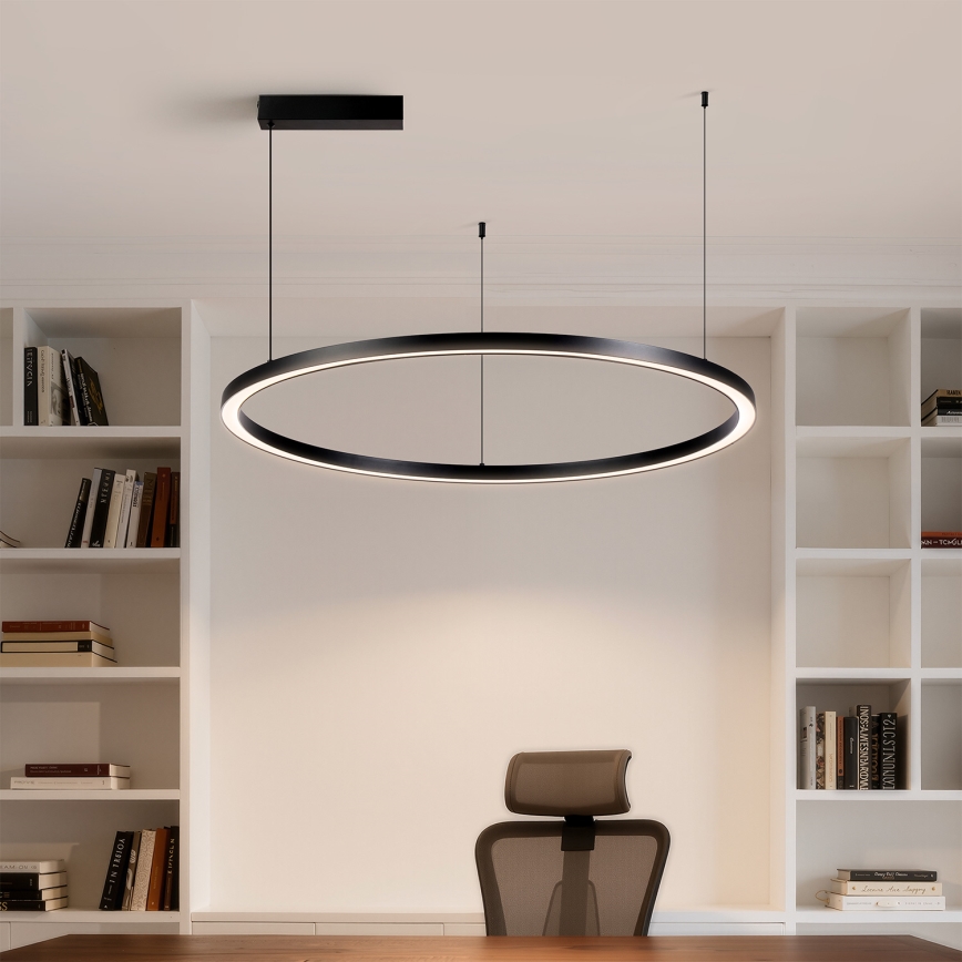 Brilagi - LED stmievateľný luster na lanku PORTOFINO LED/60W/230V 3000-6000K pr. 80 cm čierna + diaľkové ovládanie