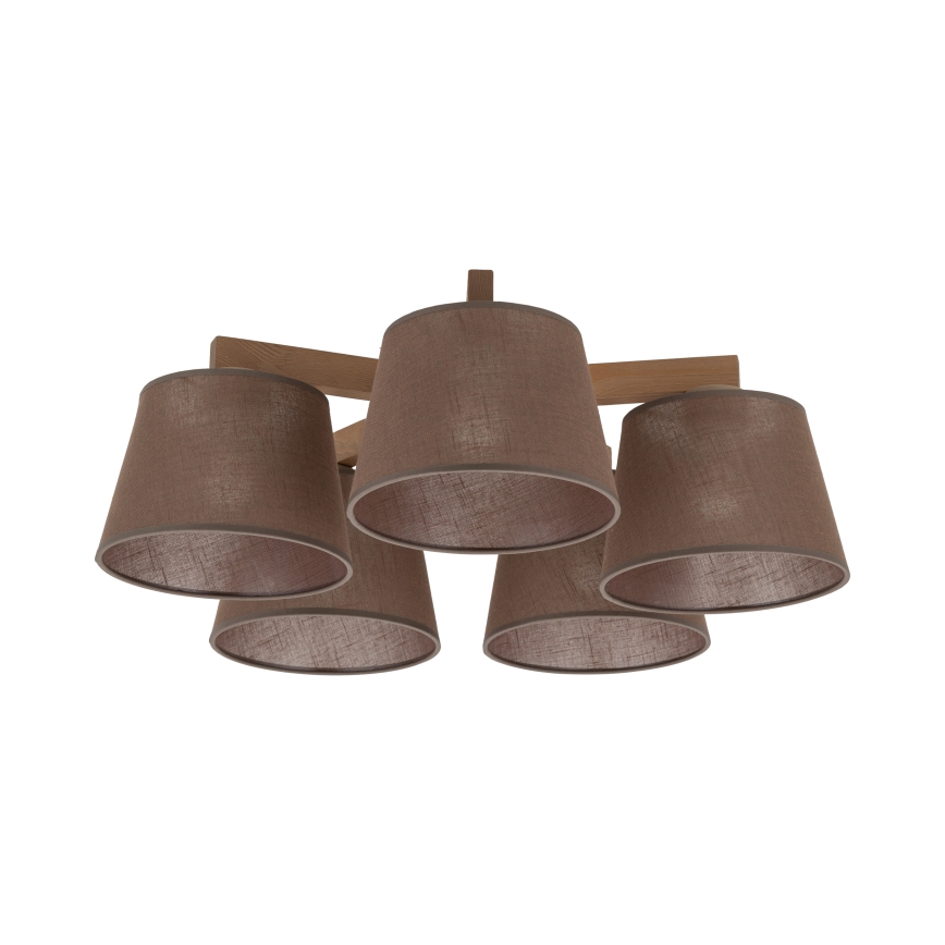 Brilagi - Prisadené stropné svietidlo LATTE SABIA 5xE27/15W/230V borovica/hnedá