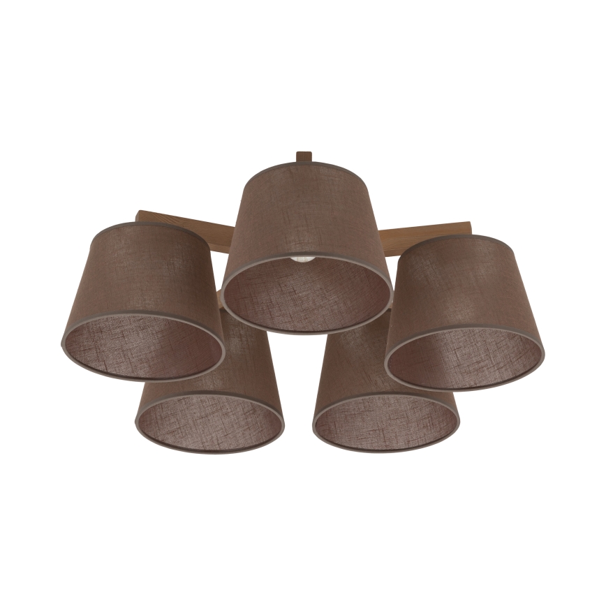 Brilagi - Prisadené stropné svietidlo LATTE SABIA 5xE27/15W/230V borovica/hnedá