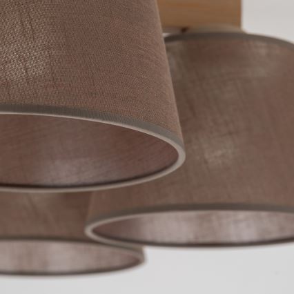 Brilagi - Prisadené stropné svietidlo LATTE SABIA 5xE27/15W/230V borovica/hnedá