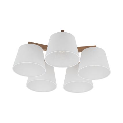 Brilagi - Prisadené stropné svietidlo LATTE SABIA 5xE27/60W/230V borovica/biela
