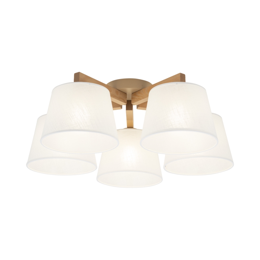 Brilagi - Prisadené stropné svietidlo LATTE SABIA 5xE27/60W/230V borovica/biela