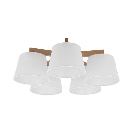 Brilagi - Prisadené stropné svietidlo LATTE SABIA 5xE27/60W/230V borovica/biela