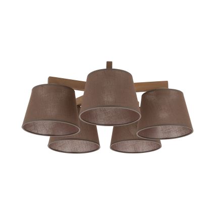 Brilagi - Prisadené stropné svietidlo LATTE SABIA 5xE27/60W/230V borovica/hnedá