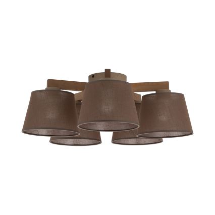 Brilagi - Prisadené stropné svietidlo LATTE SABIA 5xE27/60W/230V borovica/hnedá